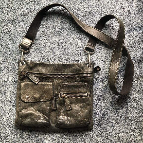 VTG Y2K Fossil Sutter Leather Crossbody Bag Brown Messenger - Picture 1 of 9